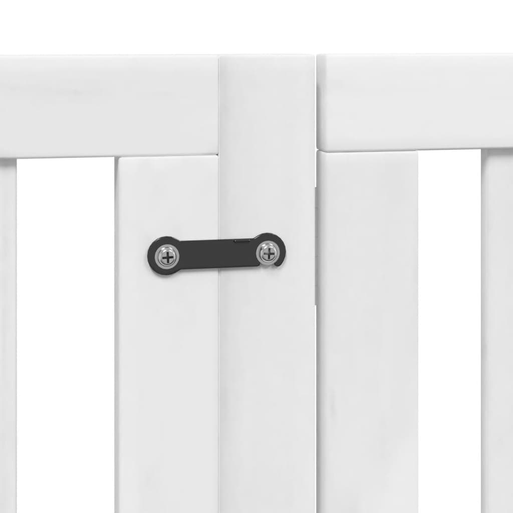 Cancello Cani Porta Pieghevole Bianco 6 Pannelli 300 cm Pioppo — miniatura 8 di 10
