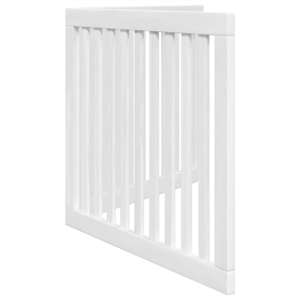 Cancello per Cani Pieghevole 2 Pannelli Bianco 160 cm Pioppo — miniatura 4 di 8