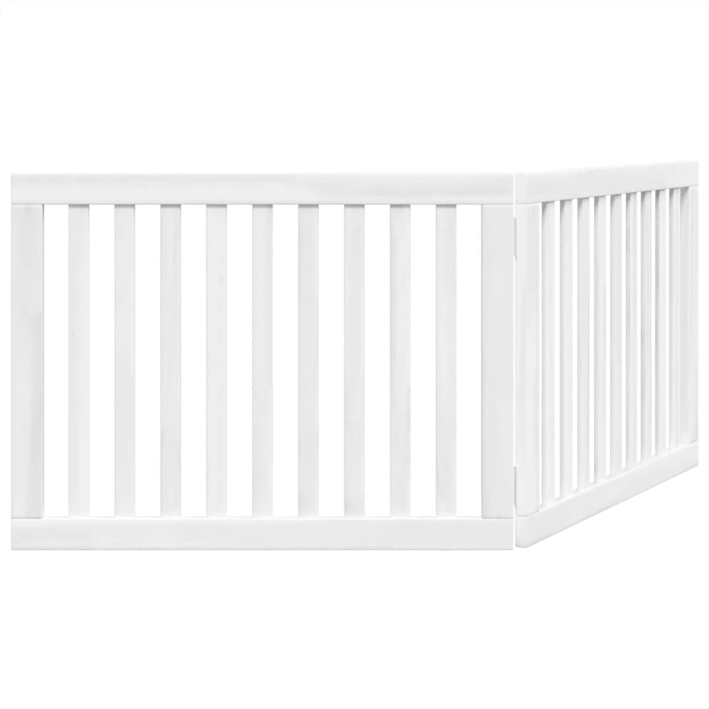 Cancello per Cani Pieghevole 2 Pannelli Bianco 160 cm Pioppo — miniatura 5 di 8