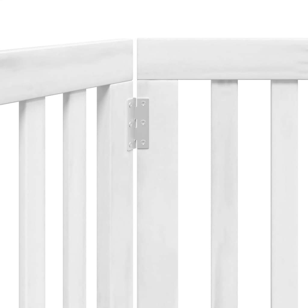 Cancello per Cani Pieghevole 2 Pannelli Bianco 160 cm Pioppo — miniatura 7 di 8