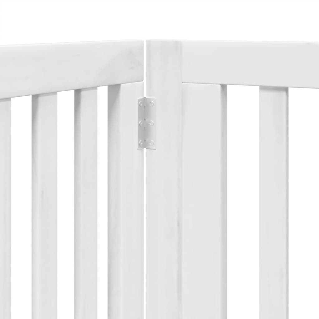 Cancello Cani Porta Pieghevole Bianco 4 Pannelli 320 cm Pioppo — miniatura 7 di 10