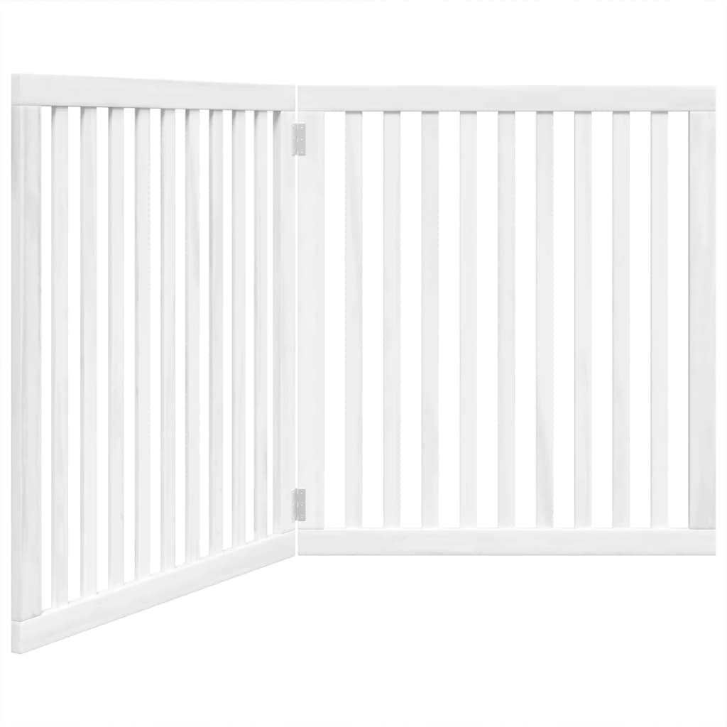 Cancello per Cani Pieghevole 2 Pannelli Bianco 160 cm Pioppo — miniatura 2 di 8