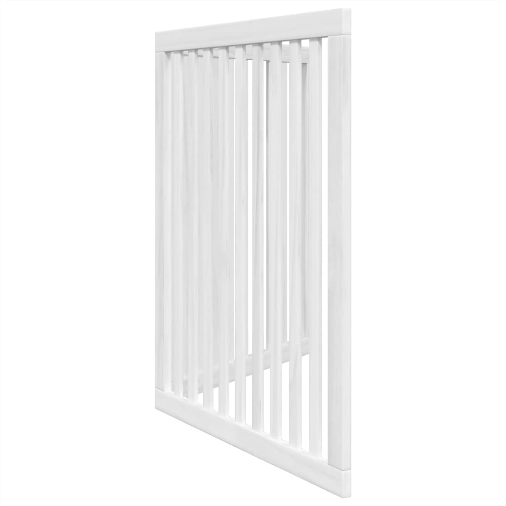 Cancello per Cani Pieghevole 2 Pannelli Bianco 160 cm Pioppo — miniatura 4 di 8