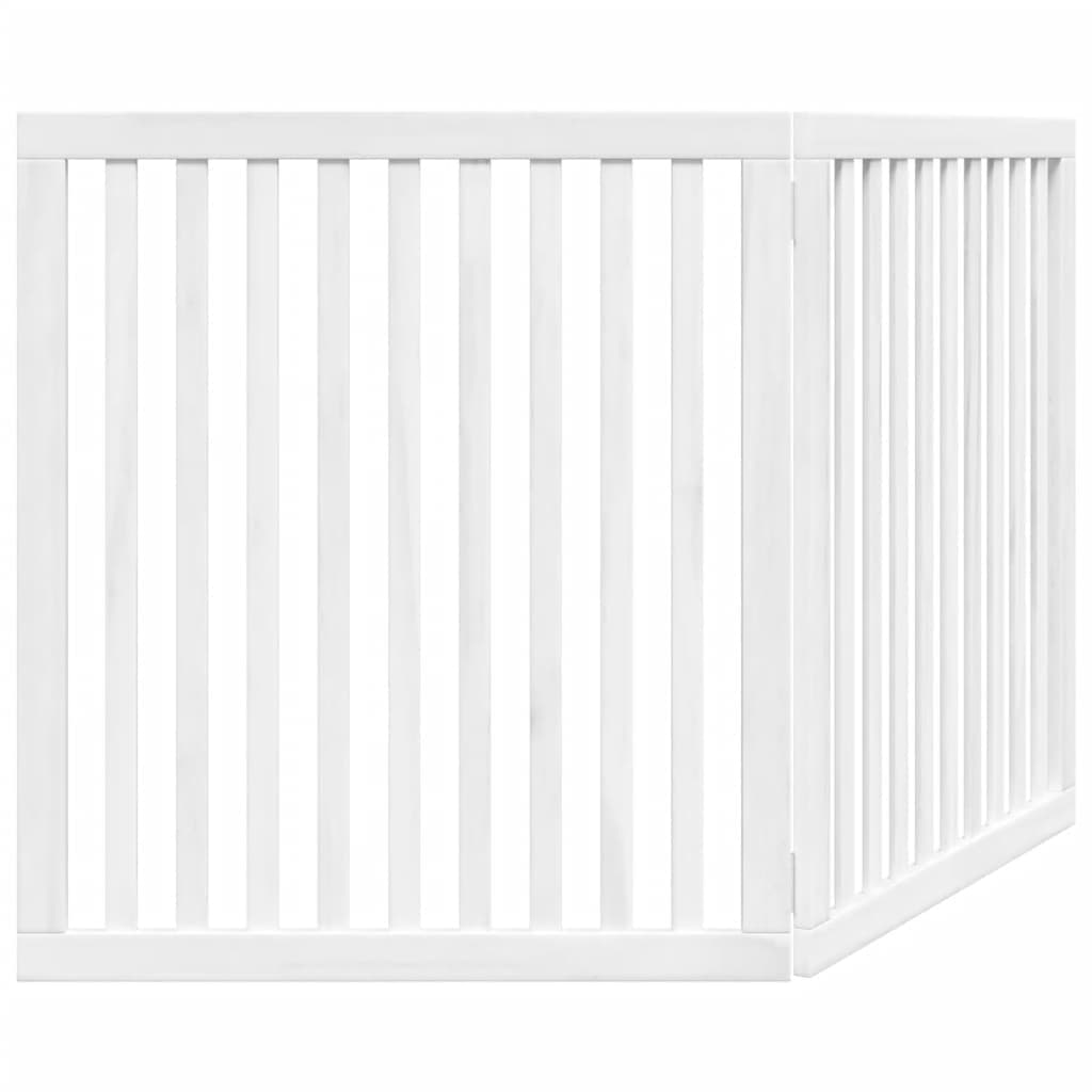Cancello per Cani Pieghevole 2 Pannelli Bianco 160 cm Pioppo — miniatura 5 di 8