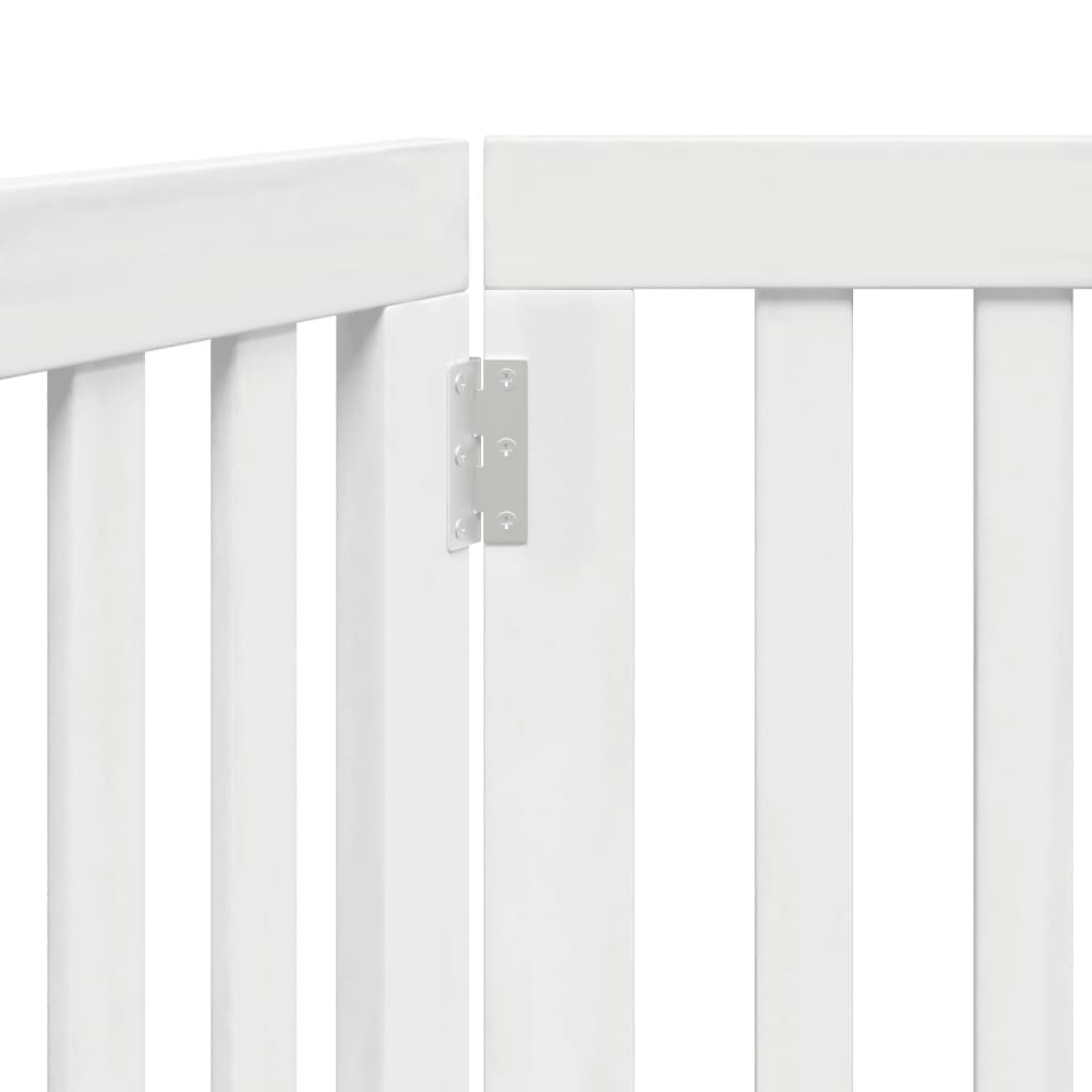 Cancello per Cani Pieghevole 2 Pannelli Bianco 160 cm Pioppo — miniatura 7 di 8