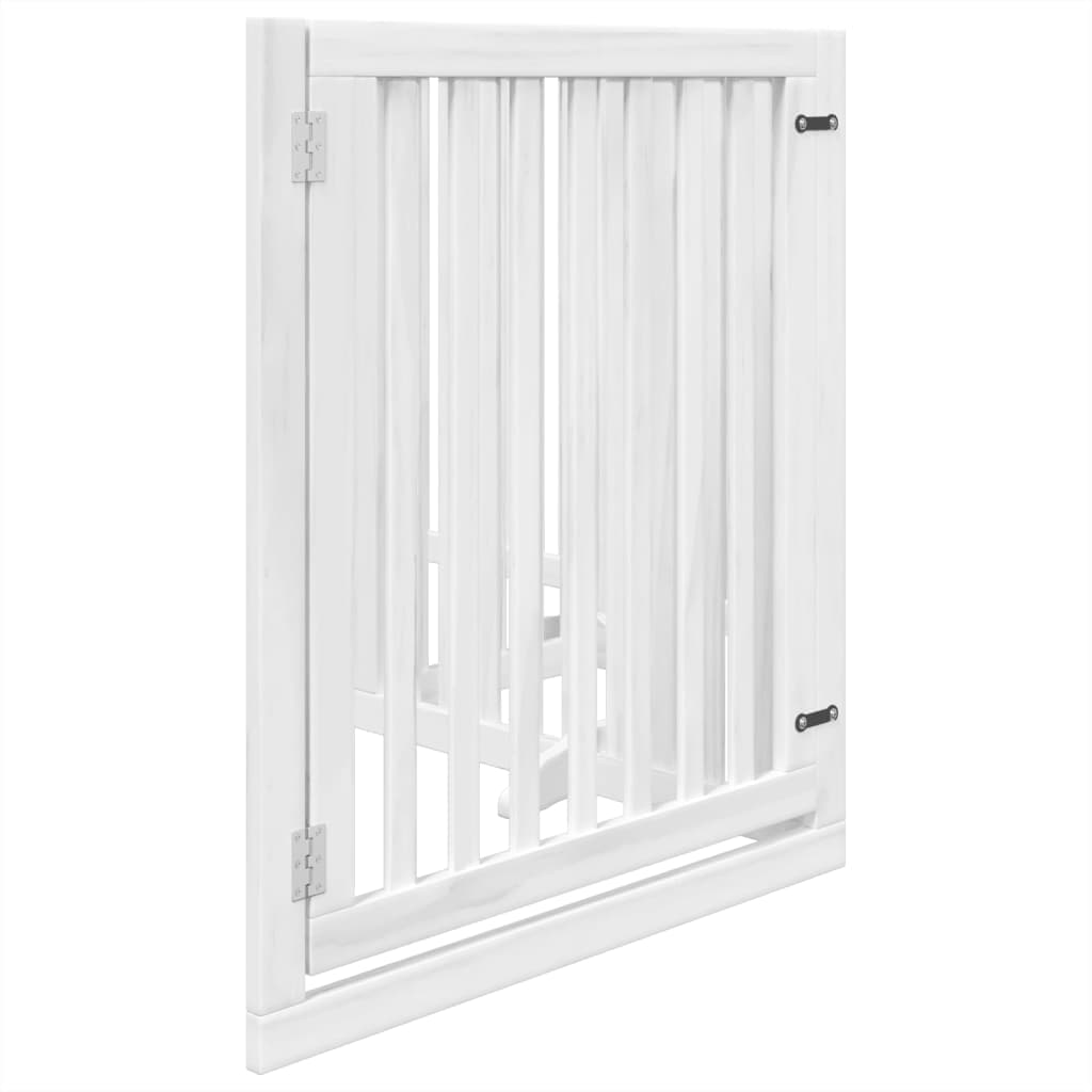 Cancello Cani Porta Pieghevole Bianco 4 Pannelli 320 cm Pioppo — miniatura 4 di 10