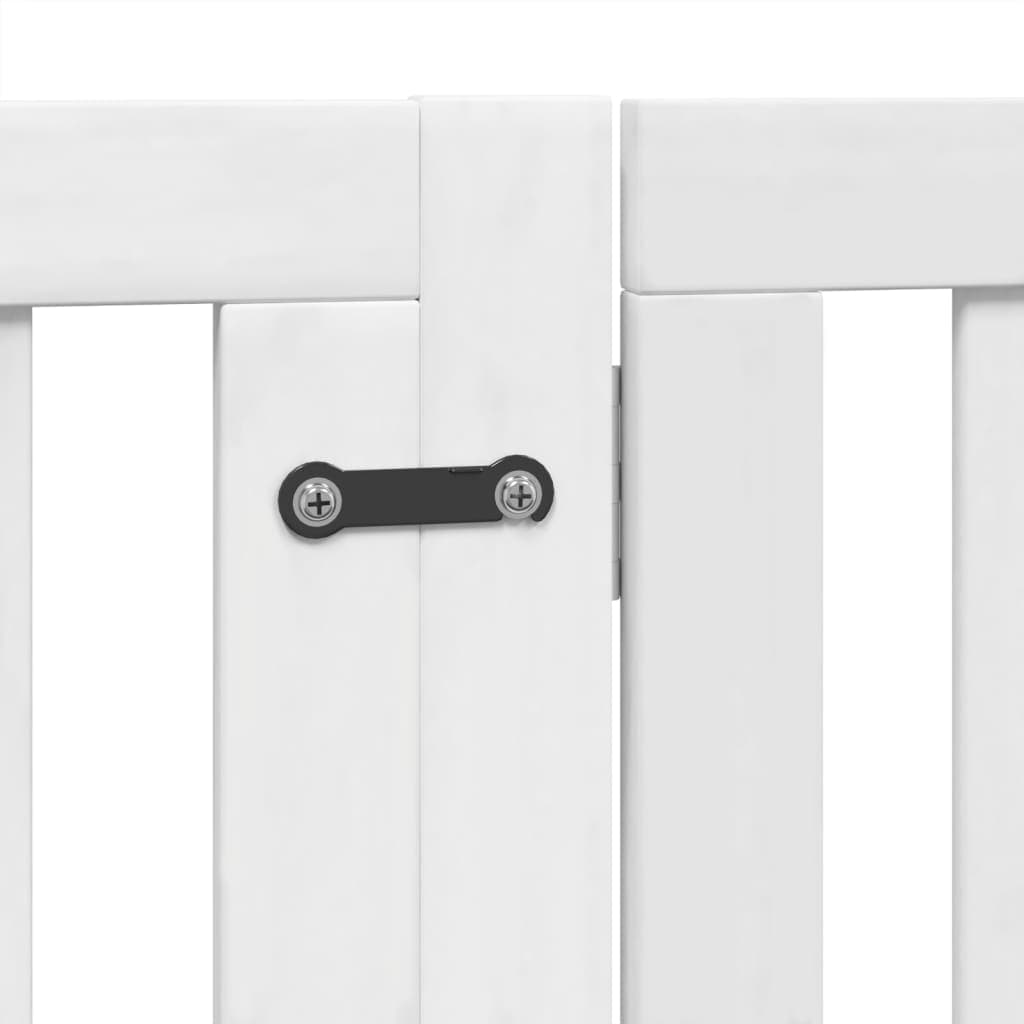 Cancello Cani Porta Pieghevole Bianco 4 Pannelli 320 cm Pioppo — miniatura 8 di 10