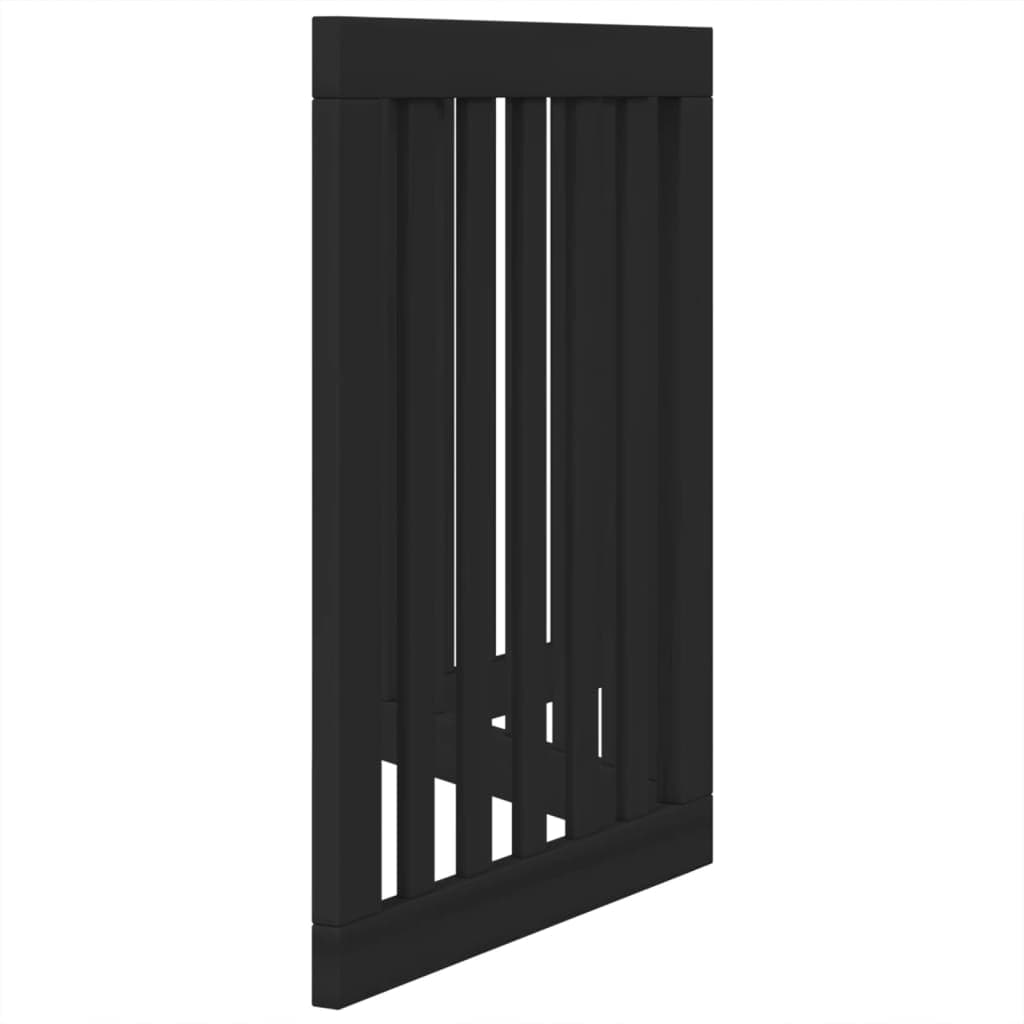 Cancello per Cani Pieghevole 3 Pannelli Nero 150cm Legno Pioppo — miniatura 4 di 8