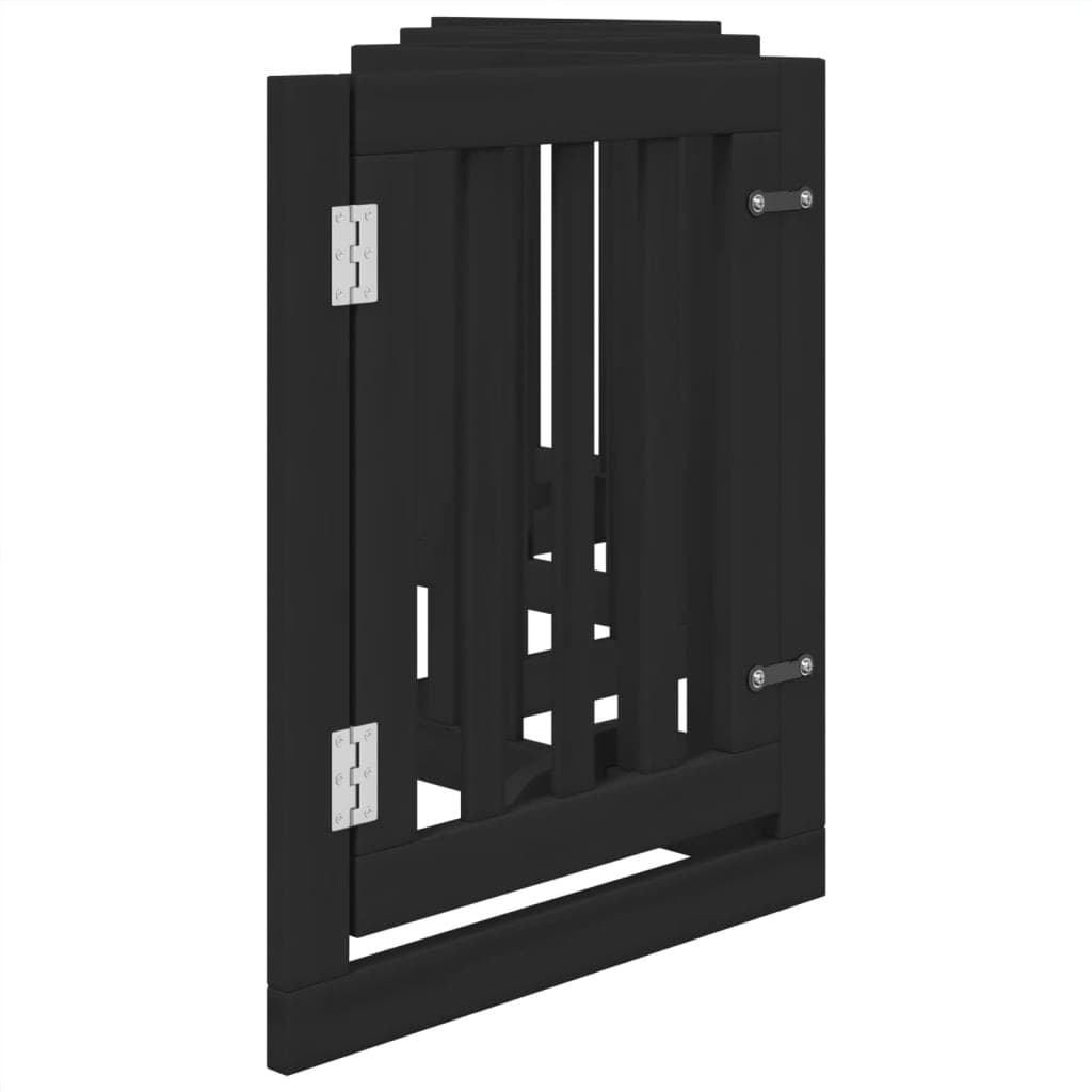 Cancello per Cani Porta Pieghevole Nero 6 Pannelli 300cm Pioppo — miniatura 4 di 10