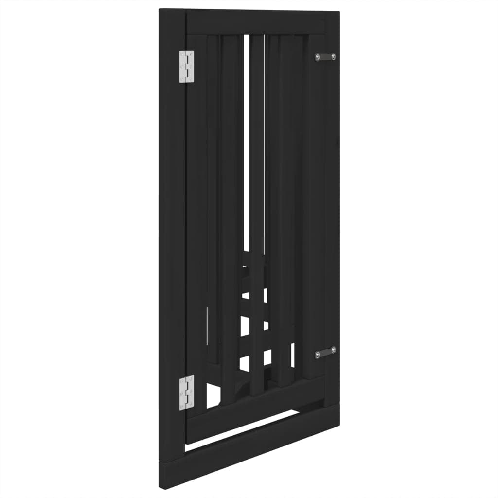 Cancello per Cani Porta Pieghevole Nero 6 Pannelli 300cm Pioppo — miniatura 4 di 10
