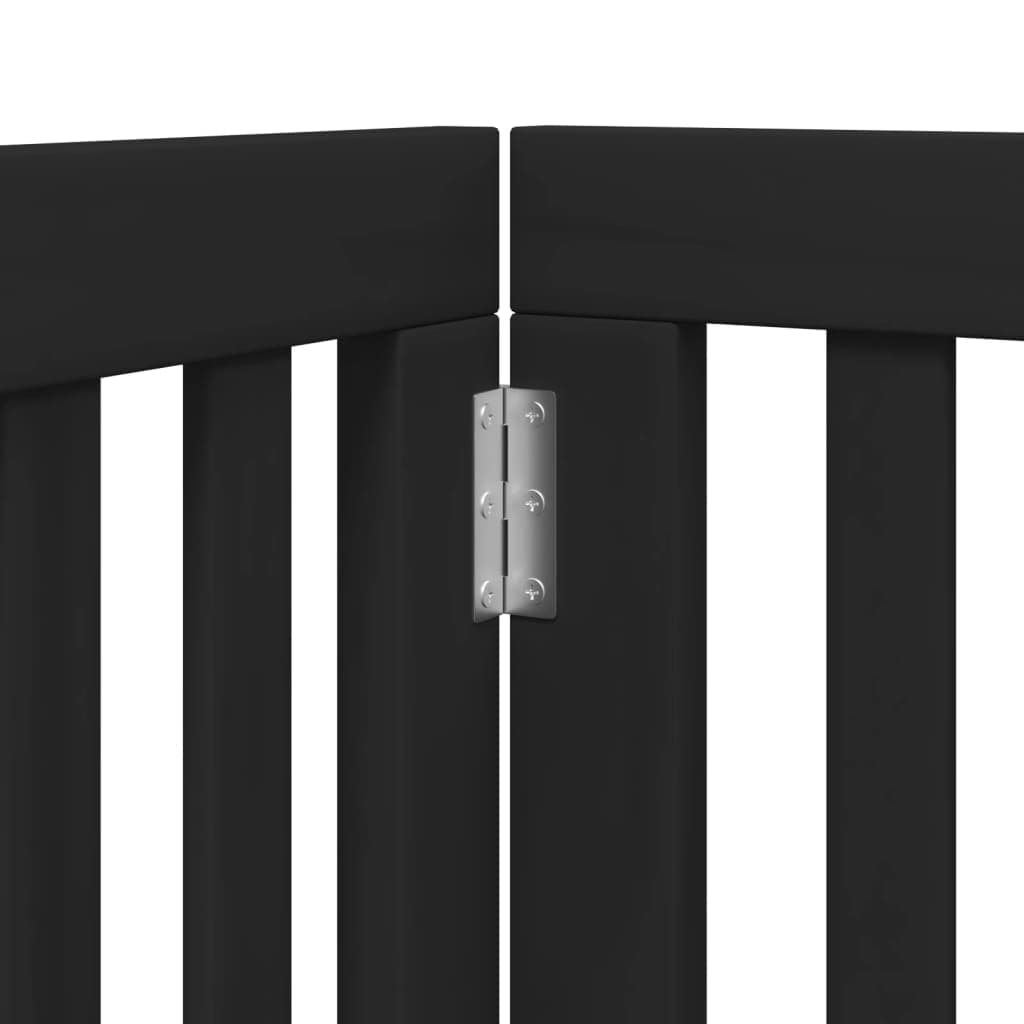Cancello per Cani Porta Pieghevole Nero 6 Pannelli 300cm Pioppo — miniatura 7 di 10
