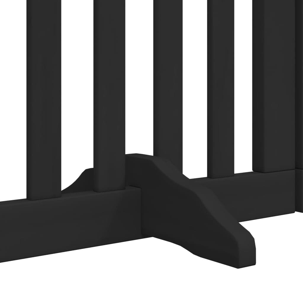 Cancello per Cani Porta Pieghevole Nero 6 Pannelli 300cm Pioppo — miniatura 9 di 10