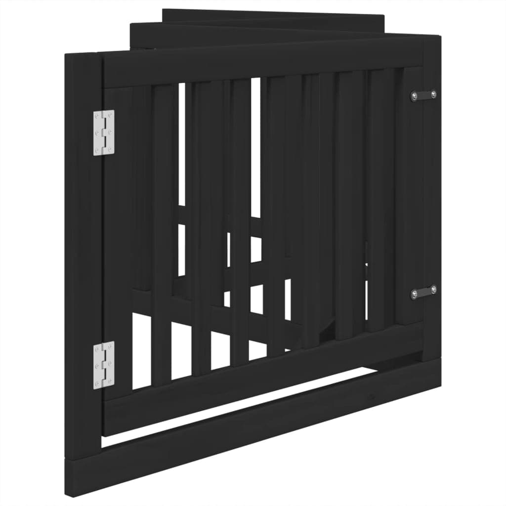 Cancello per Cani Porta Pieghevole Nero 4 Pannelli 320cm Pioppo — miniatura 4 di 10
