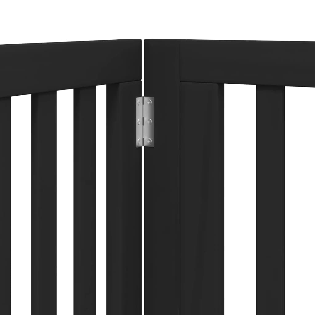 Cancello per Cani Porta Pieghevole Nero 4 Pannelli 320cm Pioppo — miniatura 7 di 10