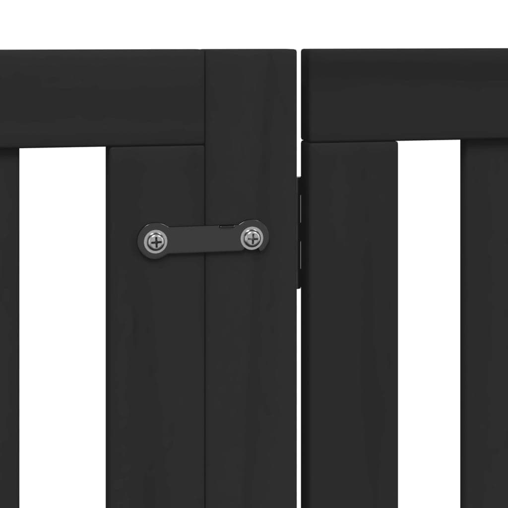Cancello per Cani Porta Pieghevole Nero 4 Pannelli 320cm Pioppo — miniatura 8 di 10