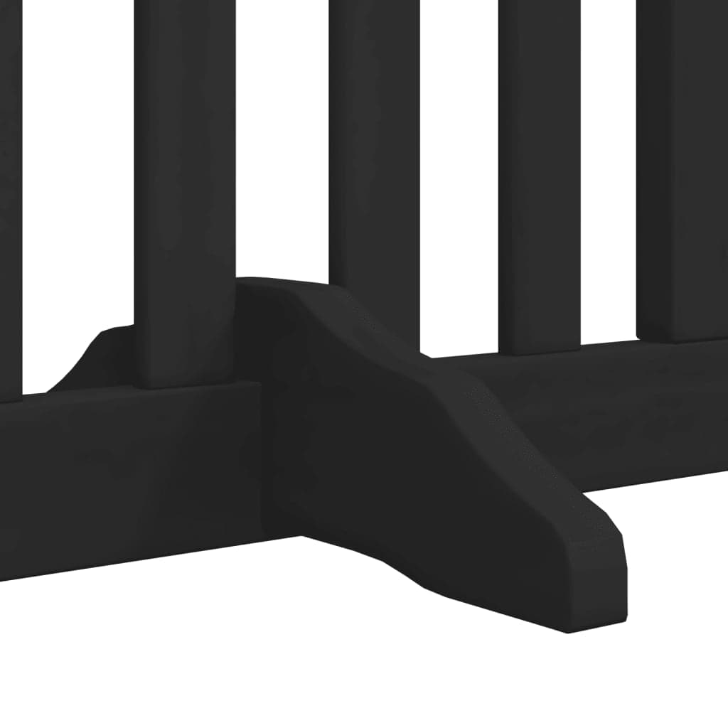 Cancello per Cani Porta Pieghevole Nero 4 Pannelli 320cm Pioppo — miniatura 9 di 10