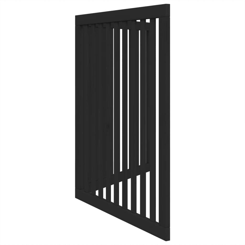 Cancello per Cani Pieghevole 2 Pannelli Nero 160cm Legno Pioppo — miniatura 4 di 8