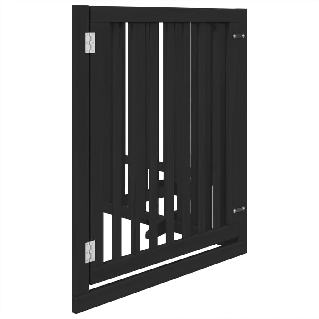 Cancello per Cani Porta Pieghevole Nero 4 Pannelli 320cm Pioppo — miniatura 4 di 10