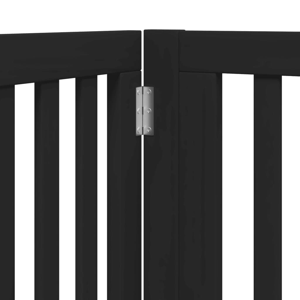Cancello per Cani Porta Pieghevole Nero 4 Pannelli 320cm Pioppo — miniatura 7 di 10