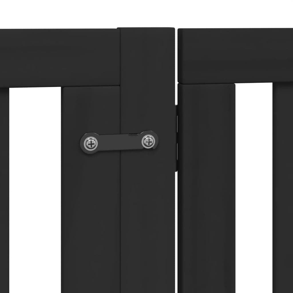 Cancello per Cani Porta Pieghevole Nero 4 Pannelli 320cm Pioppo — miniatura 8 di 10