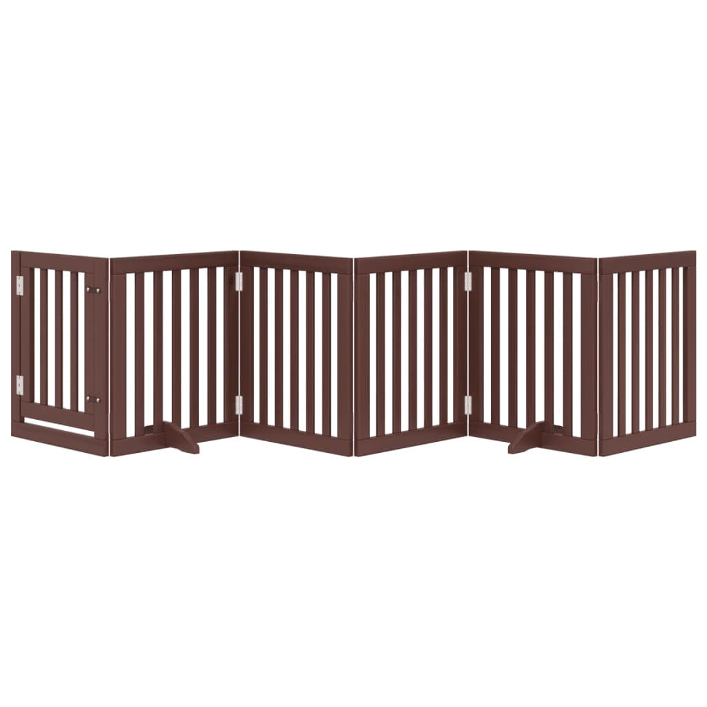 Cancello Cani Porta Pieghevole Marrone 6 Pannelli 300cm Pioppo — miniatura 3 di 10