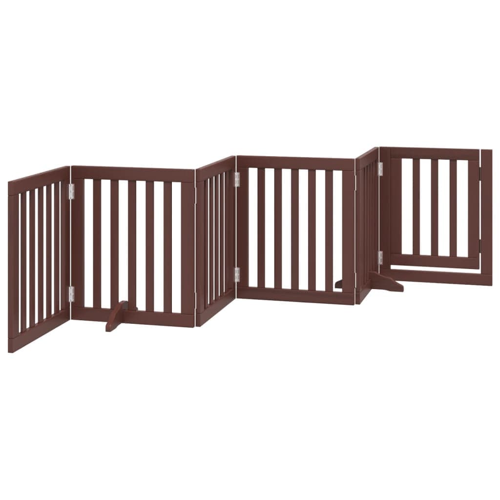 Cancello Cani Porta Pieghevole Marrone 6 Pannelli 300cm Pioppo — miniatura 5 di 10