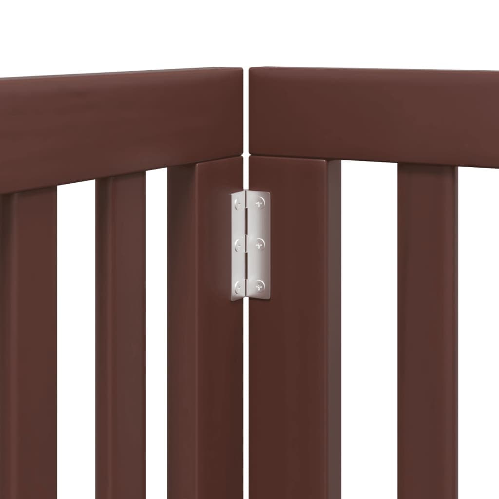 Cancello Cani Porta Pieghevole Marrone 6 Pannelli 300cm Pioppo — miniatura 7 di 10