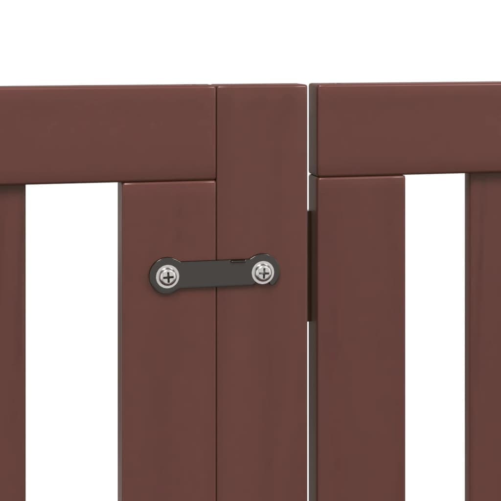 Cancello Cani Porta Pieghevole Marrone 6 Pannelli 300cm Pioppo — miniatura 8 di 10