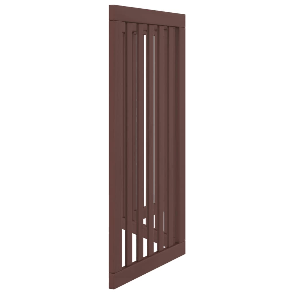 Cancello Cani Pieghevole 3 Pannelli Marrone 150cm Legno Pioppo — miniatura 4 di 8
