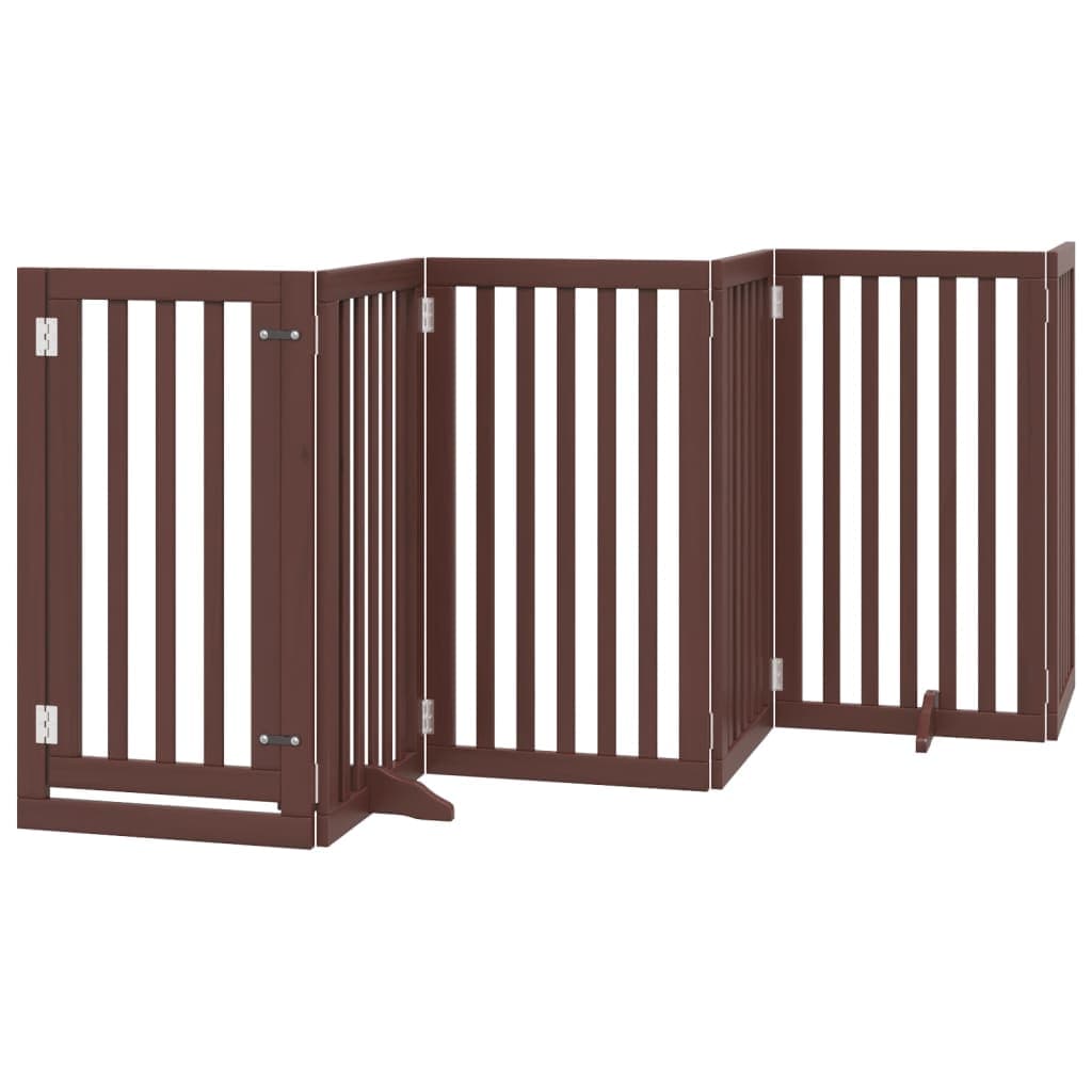 Cancello Cani Porta Pieghevole Marrone 6 Pannelli 300cm Pioppo — miniatura 2 di 10