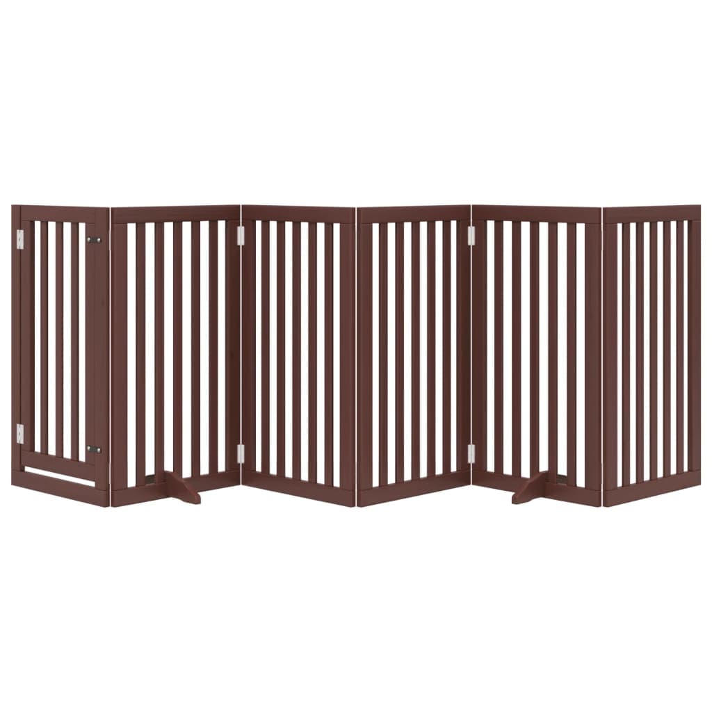 Cancello Cani Porta Pieghevole Marrone 6 Pannelli 300cm Pioppo — miniatura 3 di 10