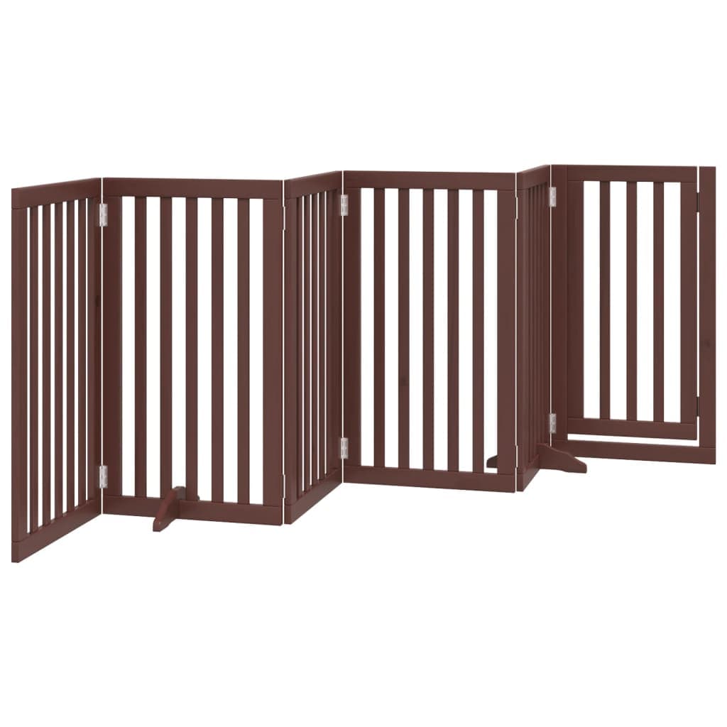 Cancello Cani Porta Pieghevole Marrone 6 Pannelli 300cm Pioppo — miniatura 5 di 10