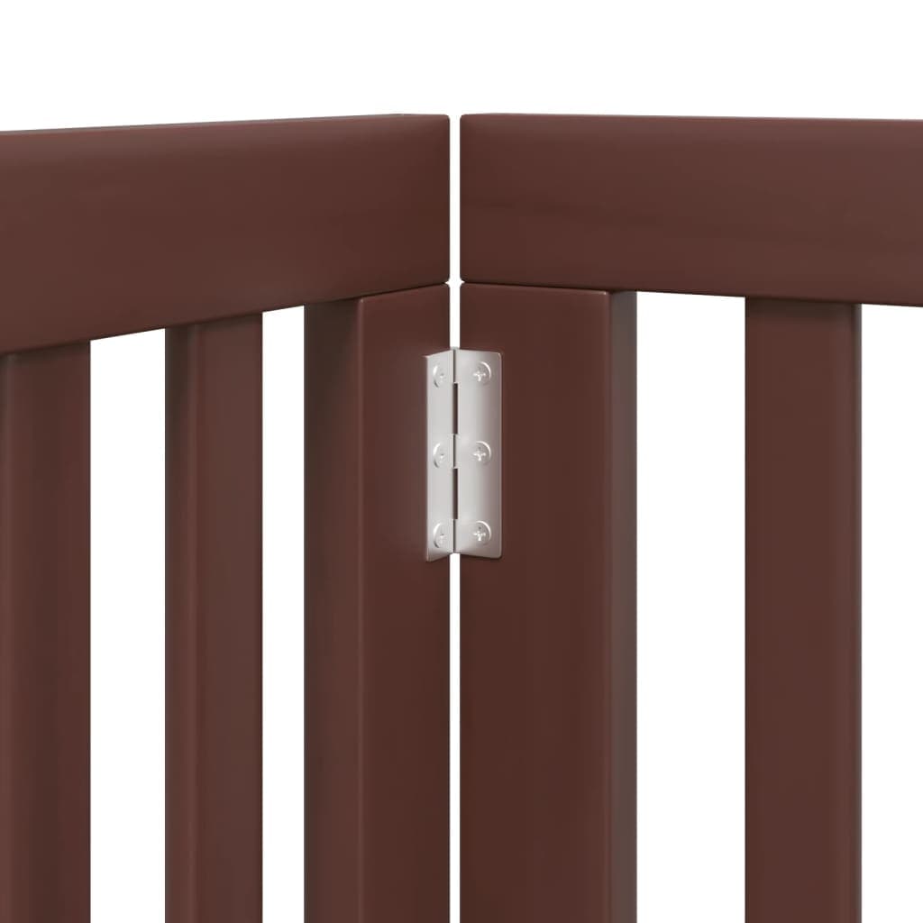 Cancello Cani Porta Pieghevole Marrone 6 Pannelli 300cm Pioppo — miniatura 7 di 10