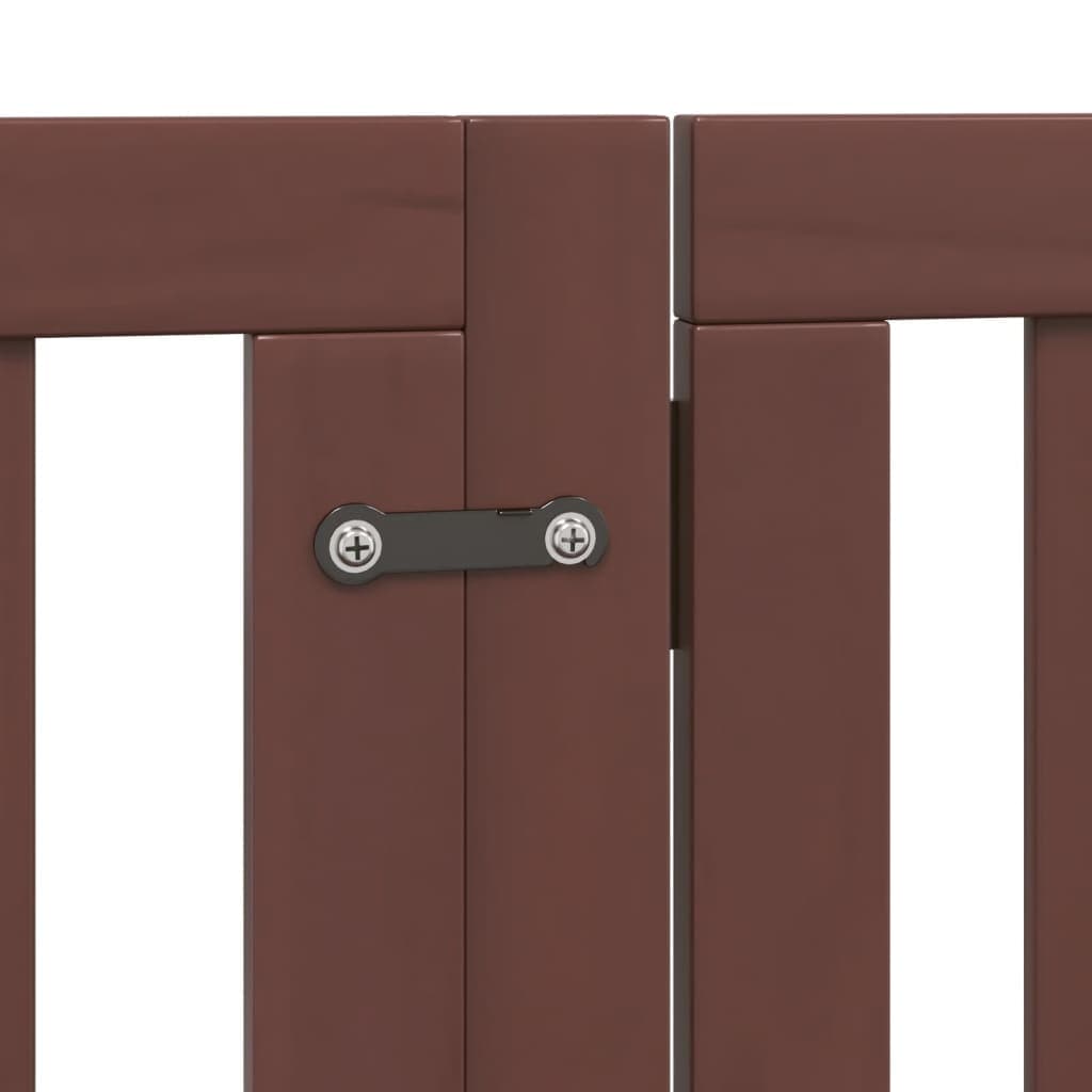 Cancello Cani Porta Pieghevole Marrone 6 Pannelli 300cm Pioppo — miniatura 8 di 10