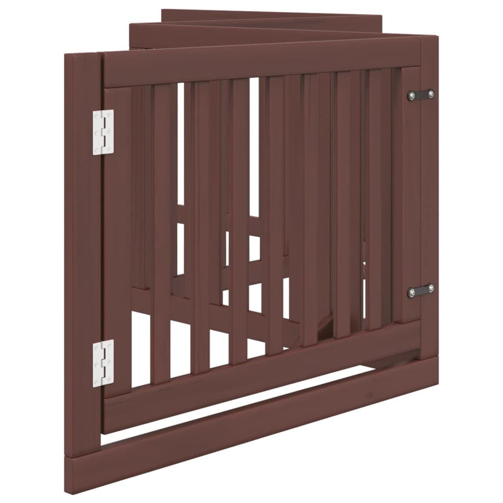 Cancello Cani Porta Pieghevole Marrone 4 Pannelli 320cm Pioppo — miniatura 4 di 10