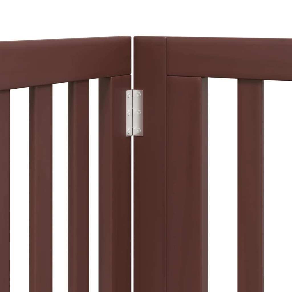 Cancello Cani Porta Pieghevole Marrone 4 Pannelli 320cm Pioppo — miniatura 7 di 10