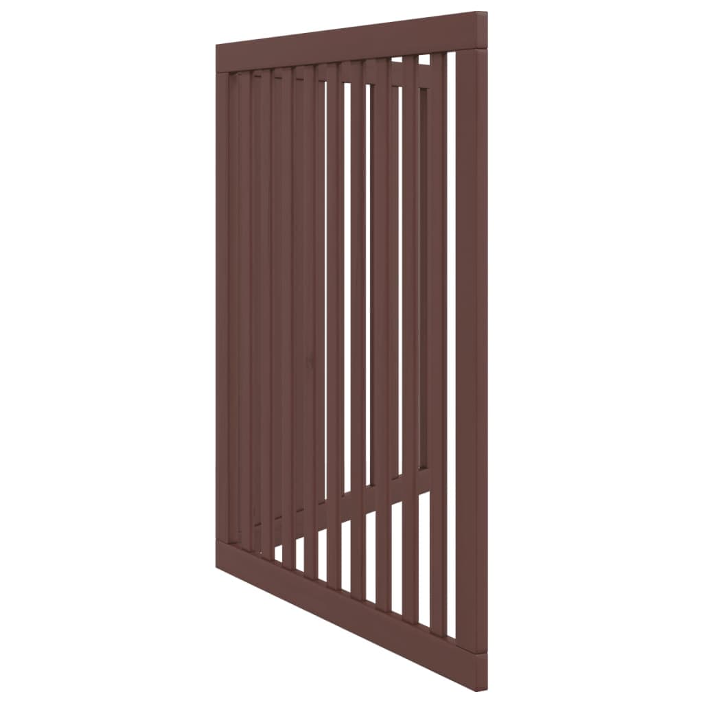 Cancello Cani Pieghevole 2 Pannelli Marrone 160cm Legno Pioppo — miniatura 4 di 8
