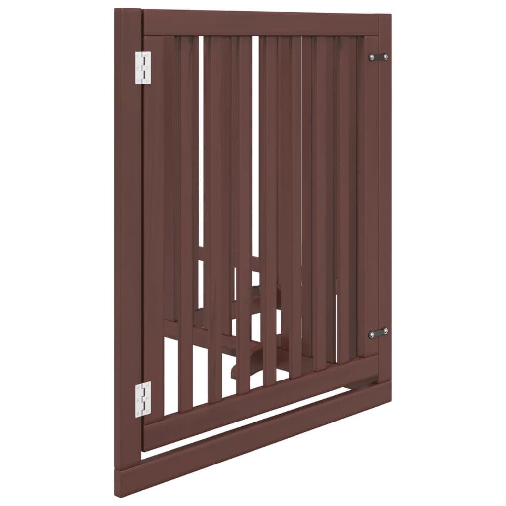 Cancello Cani Porta Pieghevole Marrone 4 Pannelli 320cm Pioppo — miniatura 4 di 10