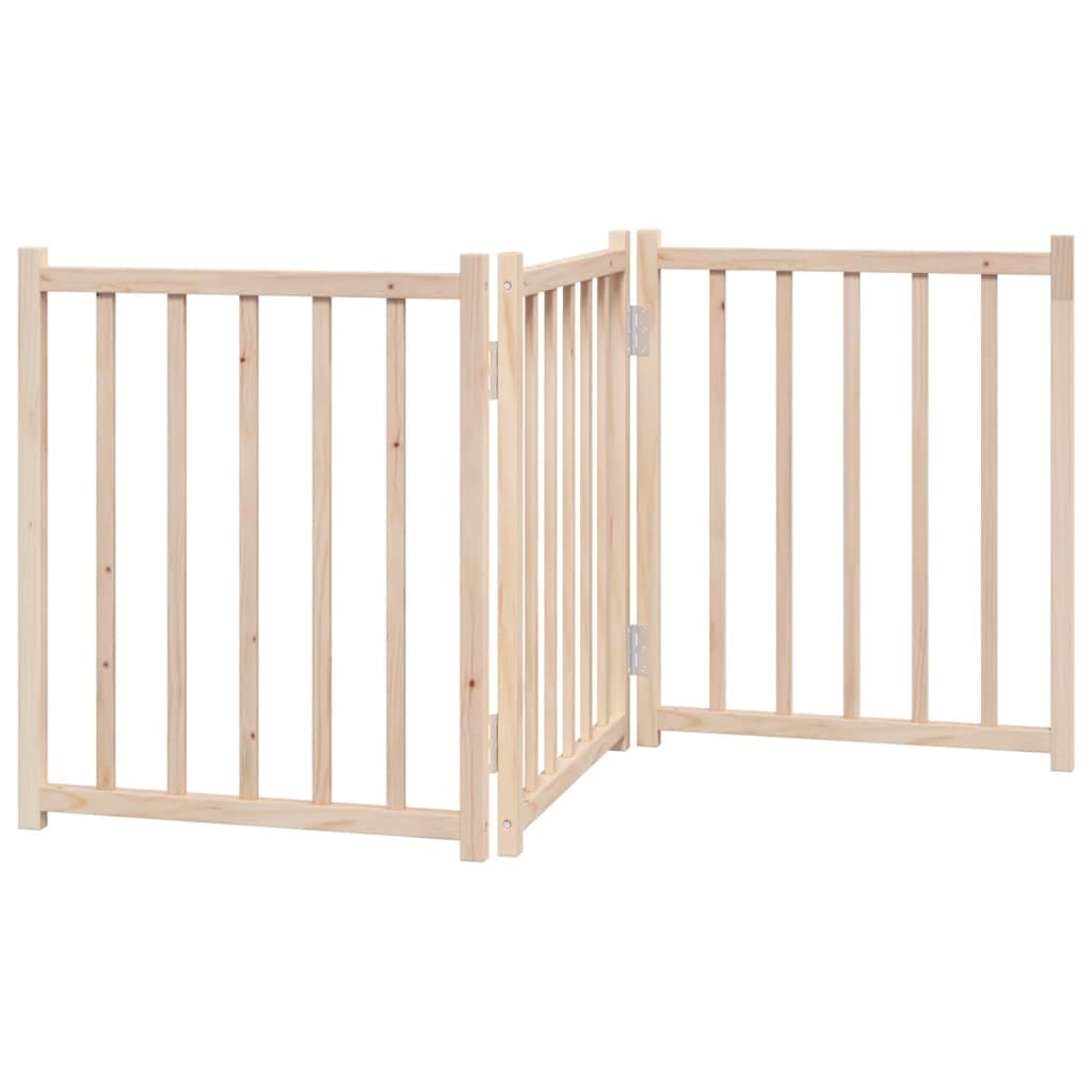 Cancello per Cani Pieghevole 3 Pannelli 150 cm Massello Abete — miniatura 2 di 8