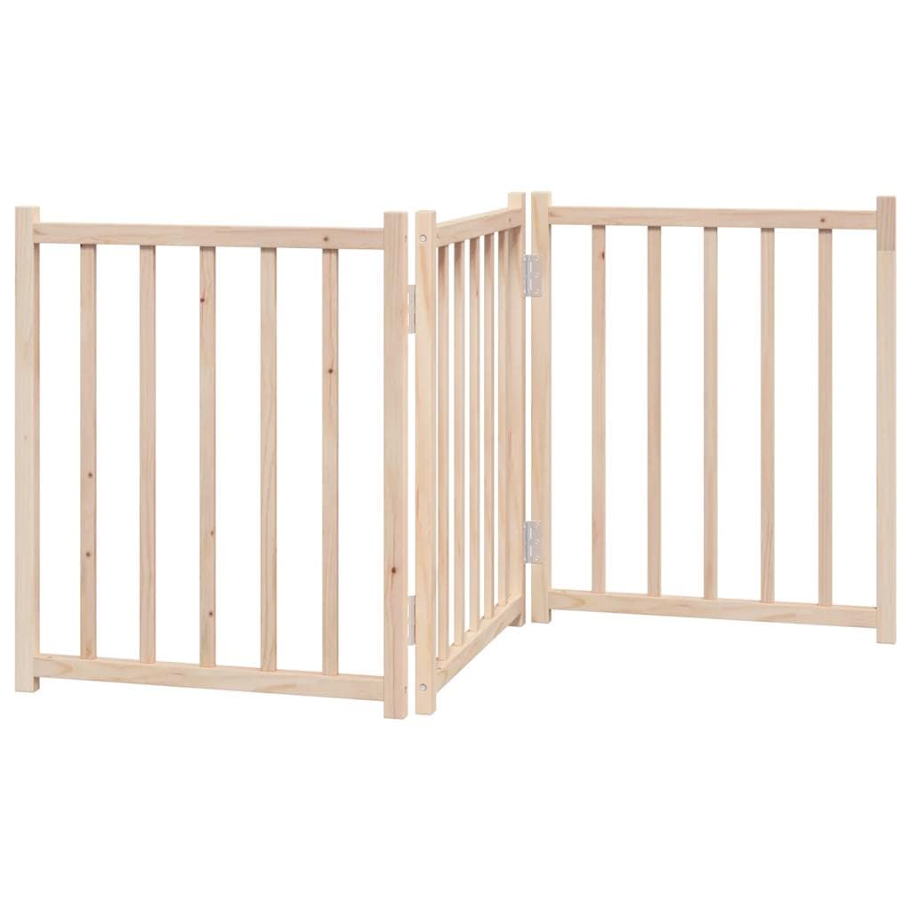 Cancello per Cani Pieghevole 3 Pannelli 150 cm Massello Abete — miniatura 5 di 8