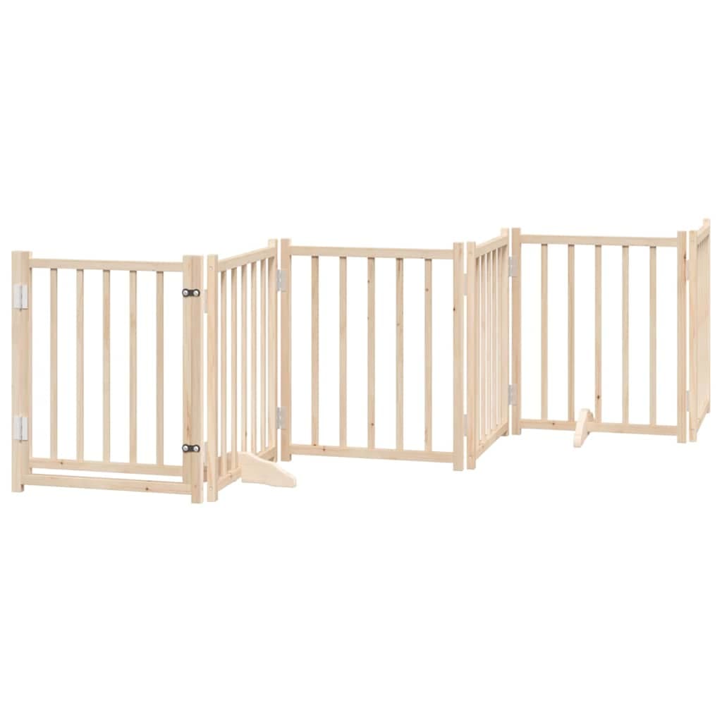 Cancello per Cani Pieghevole 6 Pannelli 300 cm Massello Abete — miniatura 2 di 10