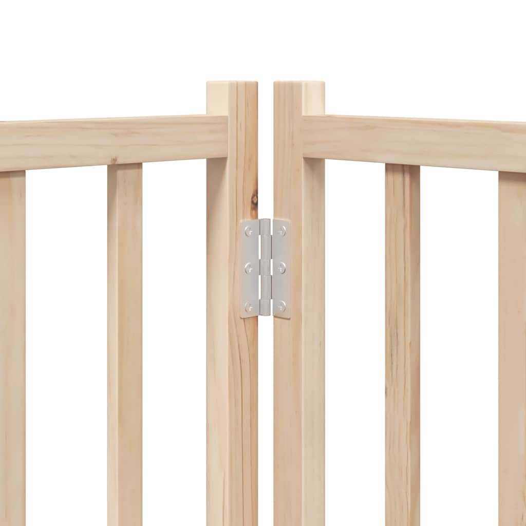 Cancelletto per cani con porta pieghevole 6 pannelli 300 cm in legno massello di abete — miniatura 9 di 10