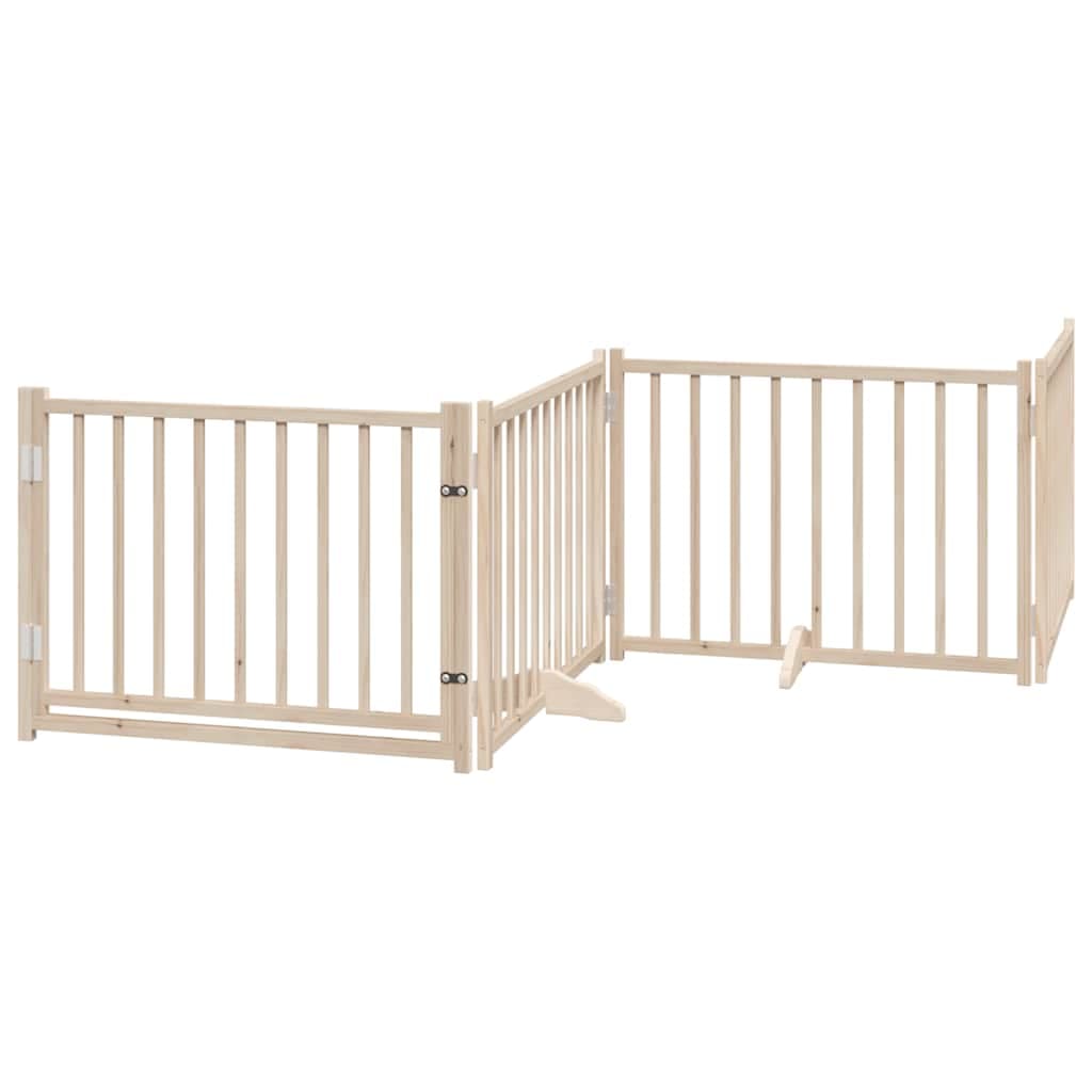 Cancello Cani Porta Pieghevole 4 Pannelli 320 cm Massello Abete — miniatura 2 di 10