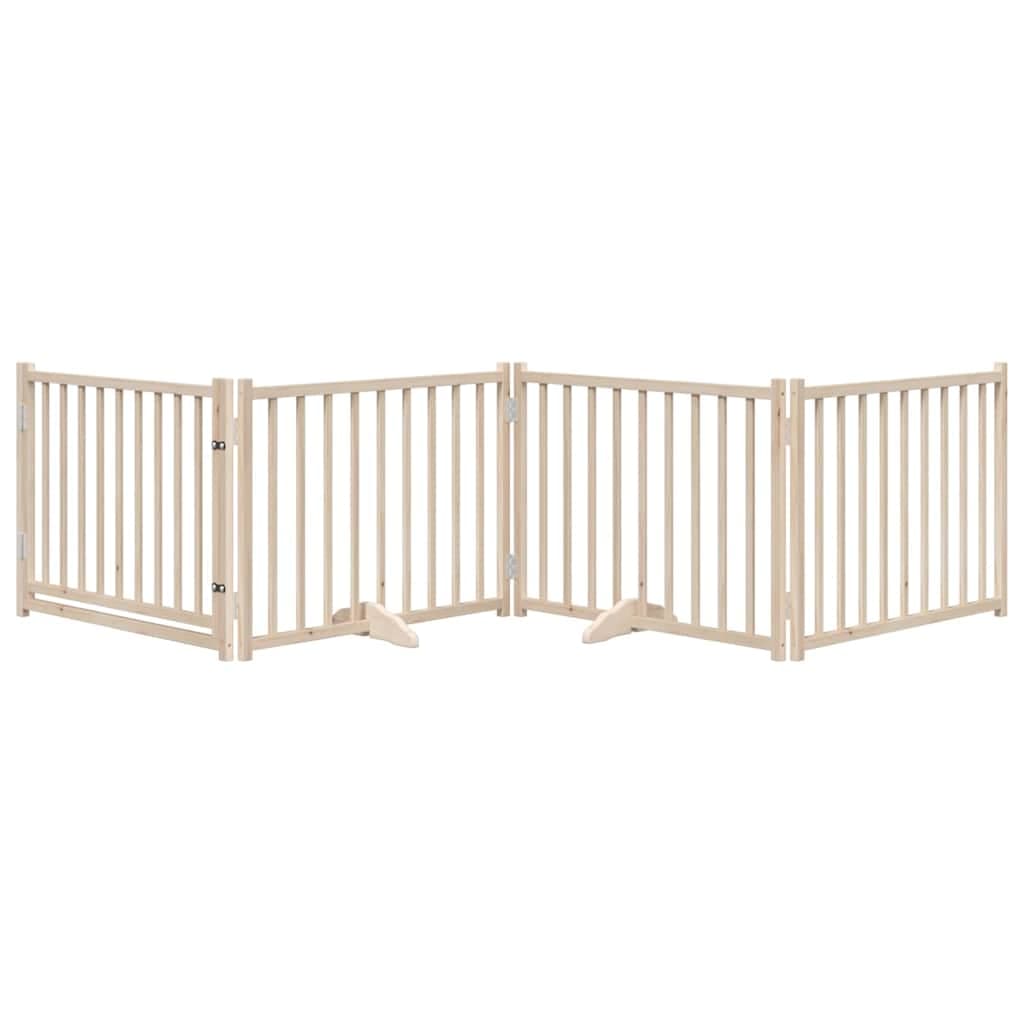 Cancello Cani Porta Pieghevole 4 Pannelli 320 cm Massello Abete — miniatura 3 di 10