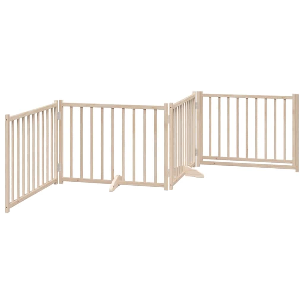 Cancello Cani Porta Pieghevole 4 Pannelli 320 cm Massello Abete — miniatura 5 di 10