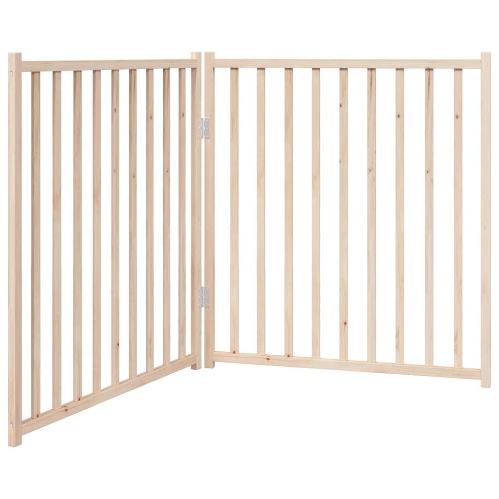 Cancello per Cani Pieghevole 2 Pannelli 160 cm Massello Abete — miniatura 2 di 8
