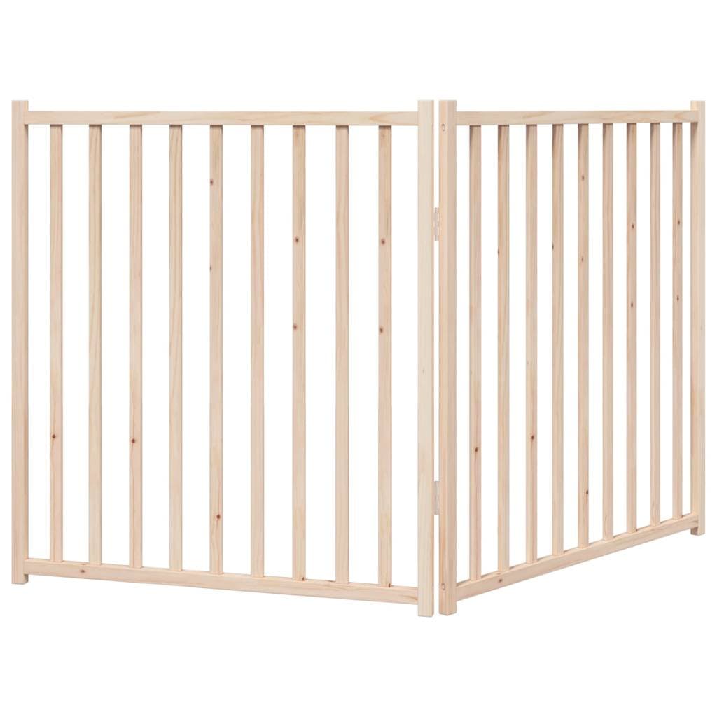 Cancello per Cani Pieghevole 2 Pannelli 160 cm Massello Abete — miniatura 5 di 8
