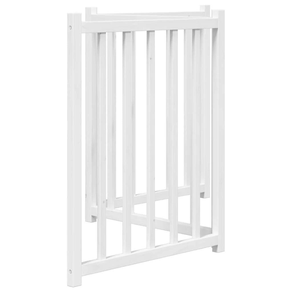 Cancello Cani Pieghevole 3 Pannelli Bianco 150cm Massello Abete — miniatura 4 di 8
