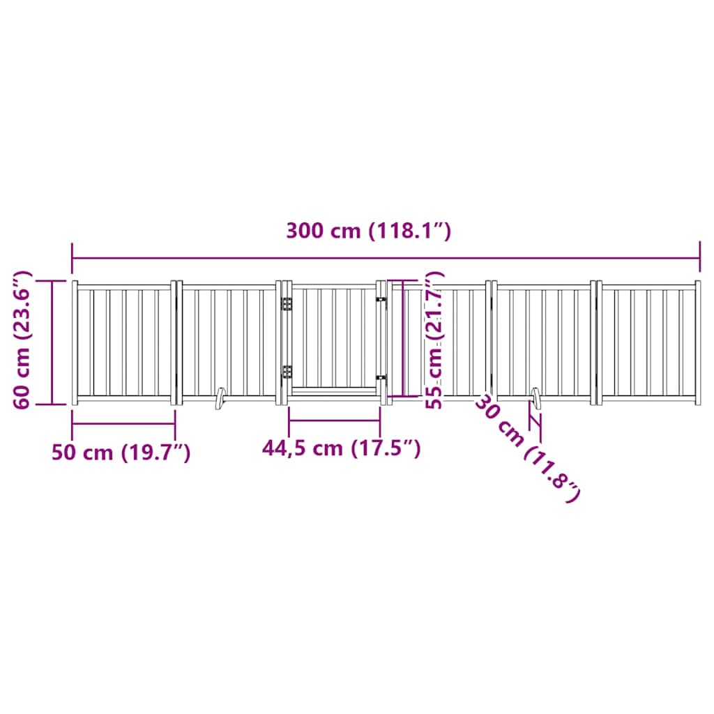 Cancello Cani Pieghevole Bianco 6 Pannelli 300cm Massello Abete — miniatura 10 di 10