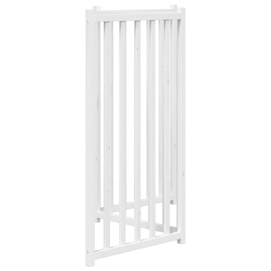 Cancello Cani Pieghevole 3 Pannelli Bianco 150cm Massello Abete — miniatura 4 di 8